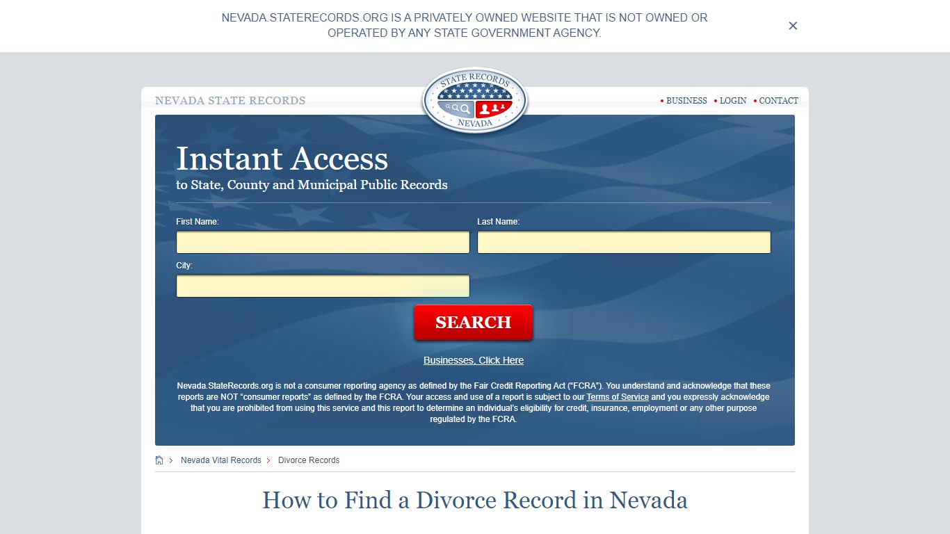 How to Find a Divorce Record in Nevada - Nevada State Records